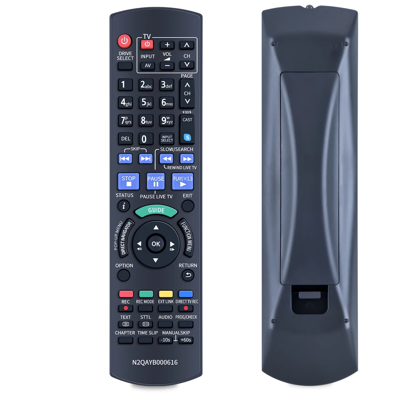 N2QAYB000616 Replacement Remote for Panasonic Blu-ray & HDD Recorders