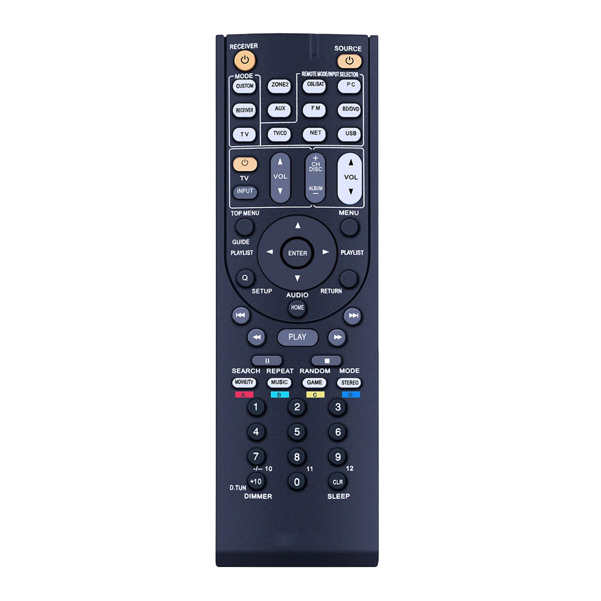 Replacement Remote Control for AV Receiver Systems Compatible with RC-866M and TX Series Models
