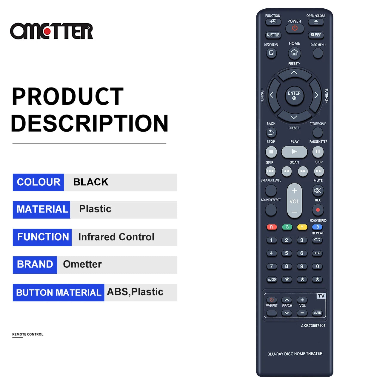 Remote Control for LG S42S2-S, BH4120S, BH6830S Blu-ray DVD Home Cinema System
