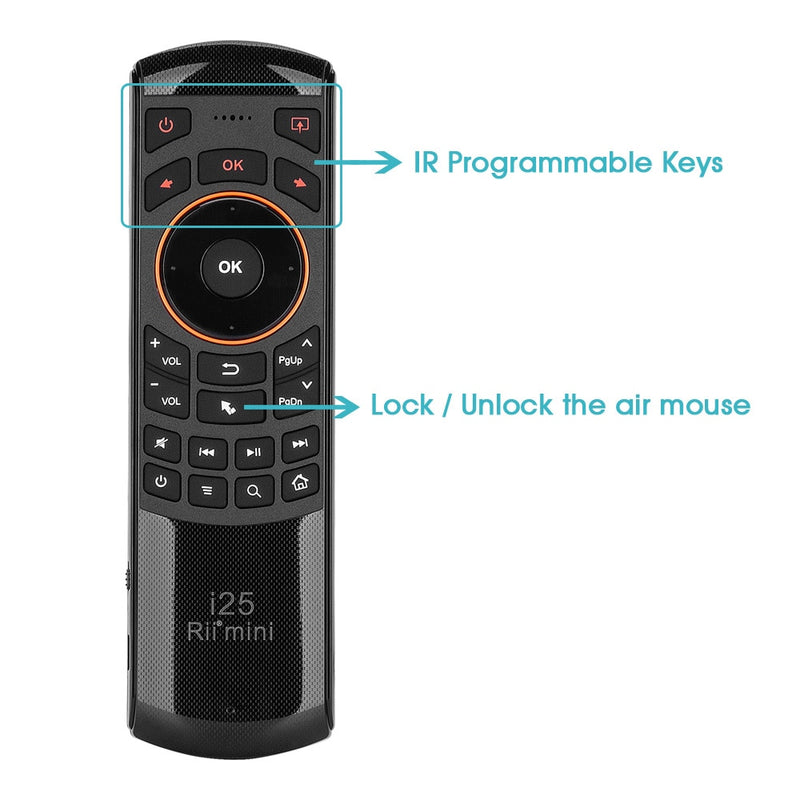 Rii i25 2.4G Mini Wirless Air Mouse Keyboard With IR Remote Control PC Teclado