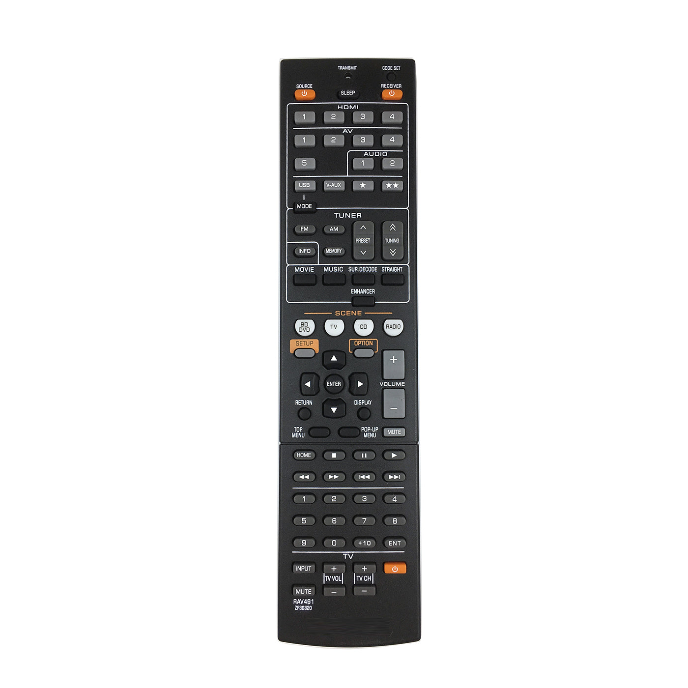 Remote Control for Yamaha RAV491 ZF30320 AV Receiver Remote for HTR-4066 RX-V575 RX-V479 YHT-4910U