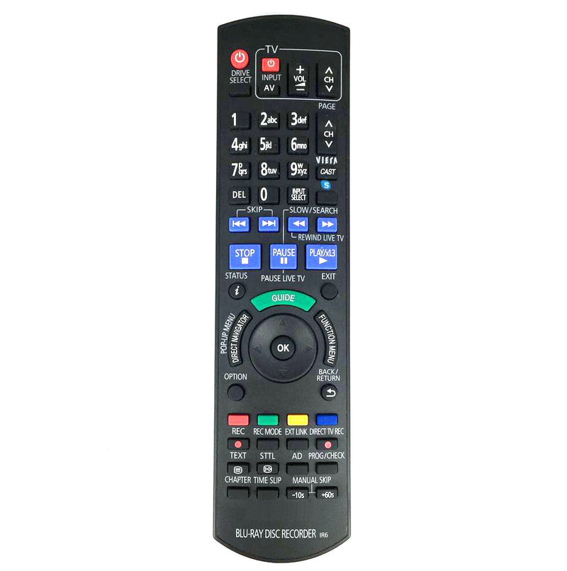 Replacement for Panasonic Blu-ray Disc Recorder IR6 Remote Control Fit