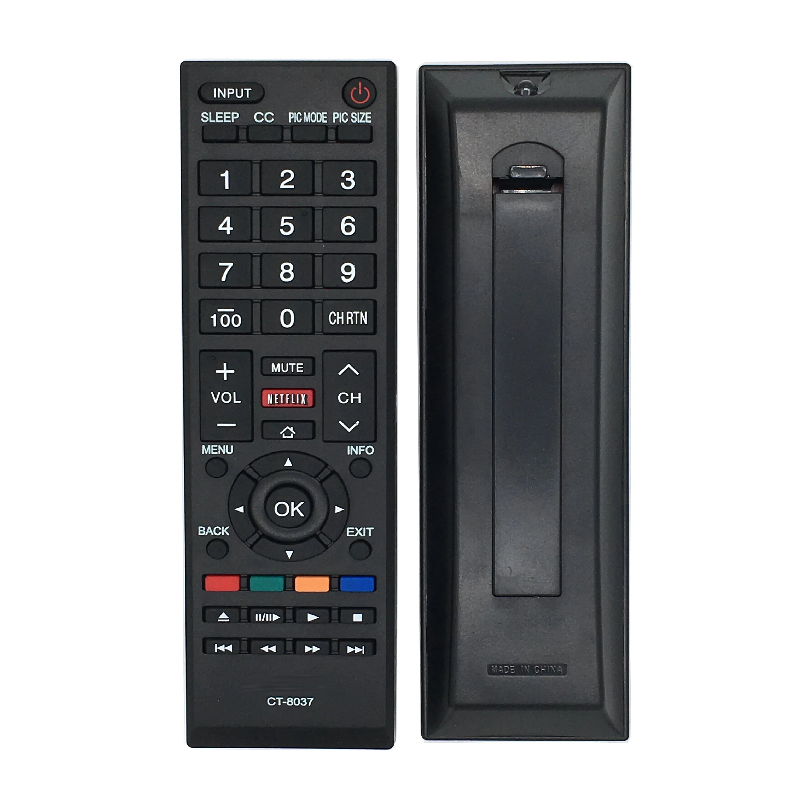 Toshiba CT-8037 Replacement Remote Control for 40L3400 50L3400 58L5400 65L5400 LED TVs