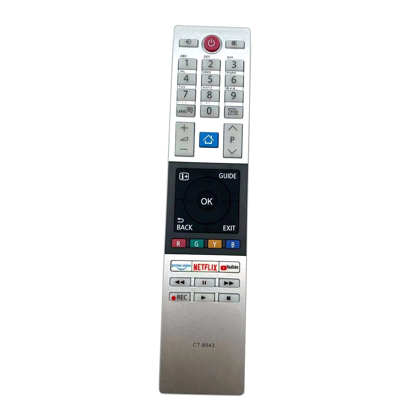 Toshiba CT-8543 Replacement Remote Control for 32W, 32L, 40L, 43V and 49 Series Smart Televisions