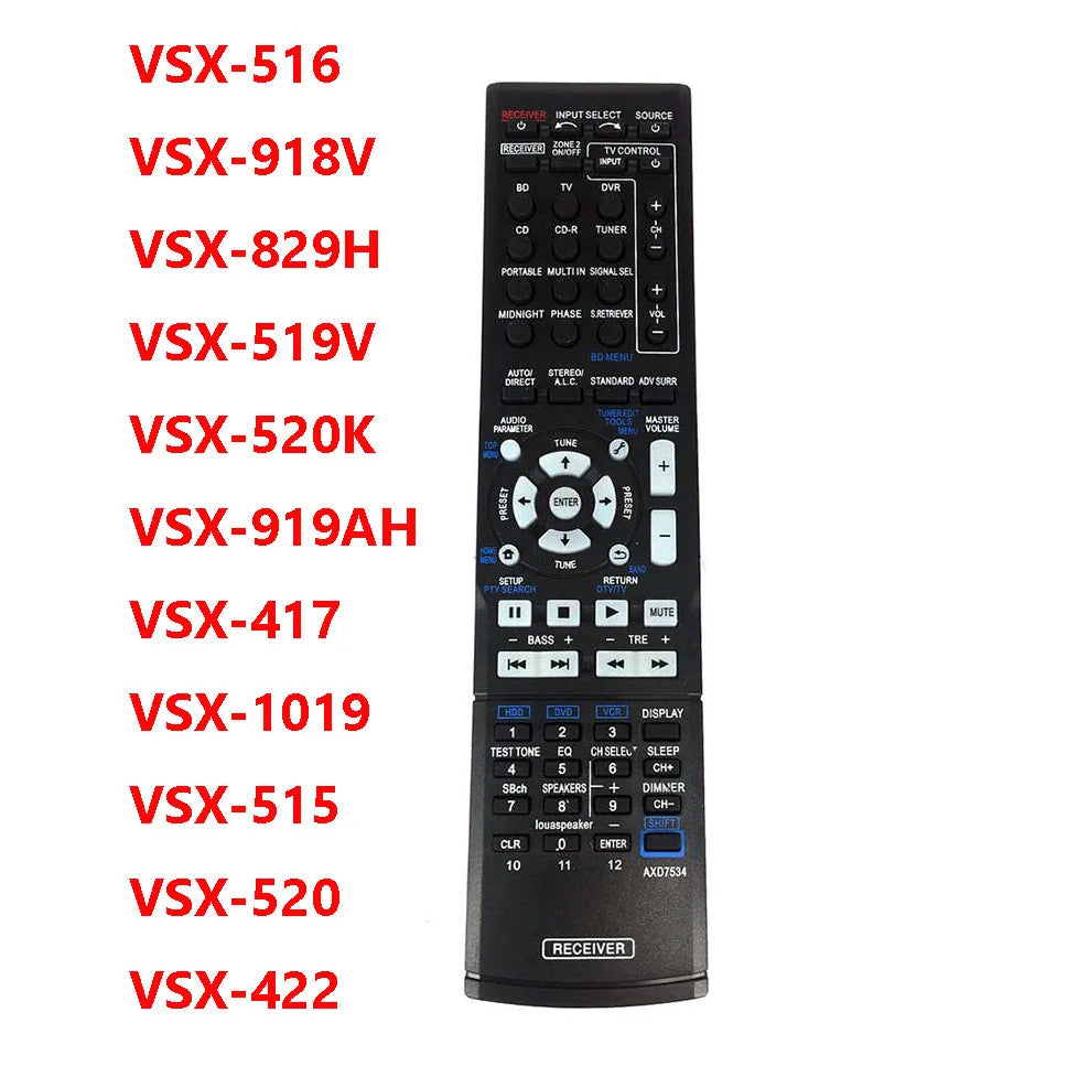 AXD7534 Replacement Remote Control for AXD7568 VSX-516 VSX-918V VSX-829H VSX-520K AV Receiver