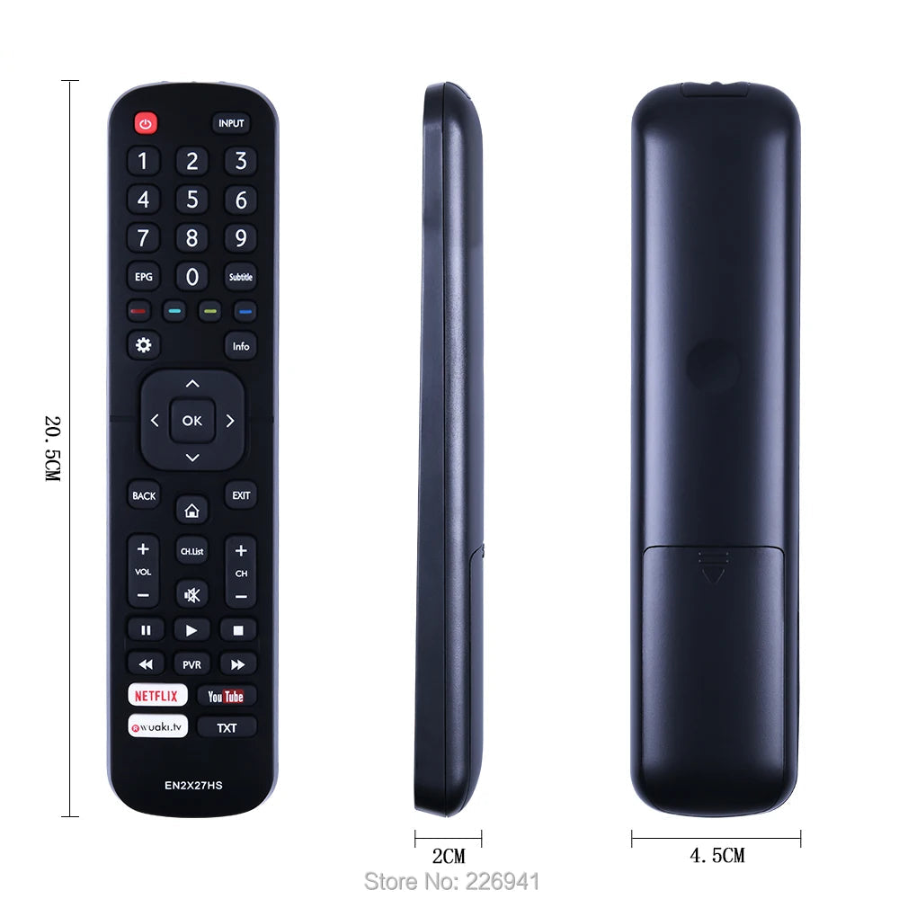 Hisense EN2X27HS Replacement Remote Control for 4K Smart Television Models