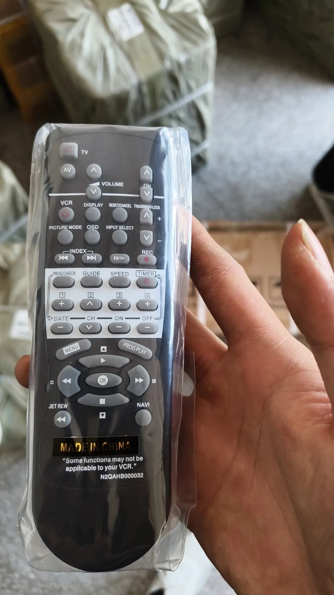 N2QAHB000032 Replacement Remote Control for TV VCR Video Cassette Recorder Player