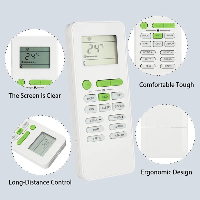 GYKQ-52 Replacement Remote Control for TCL Air Conditioner Heat Pump A/C System Controller