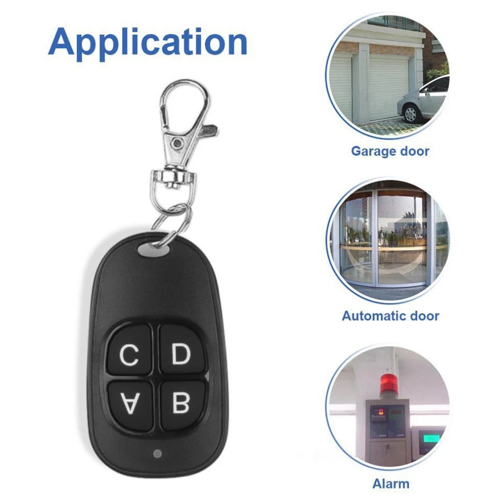 433MHz RF Remote Control Duplicator – 4CH Cloning Key Fob for Garage Doors & Gates