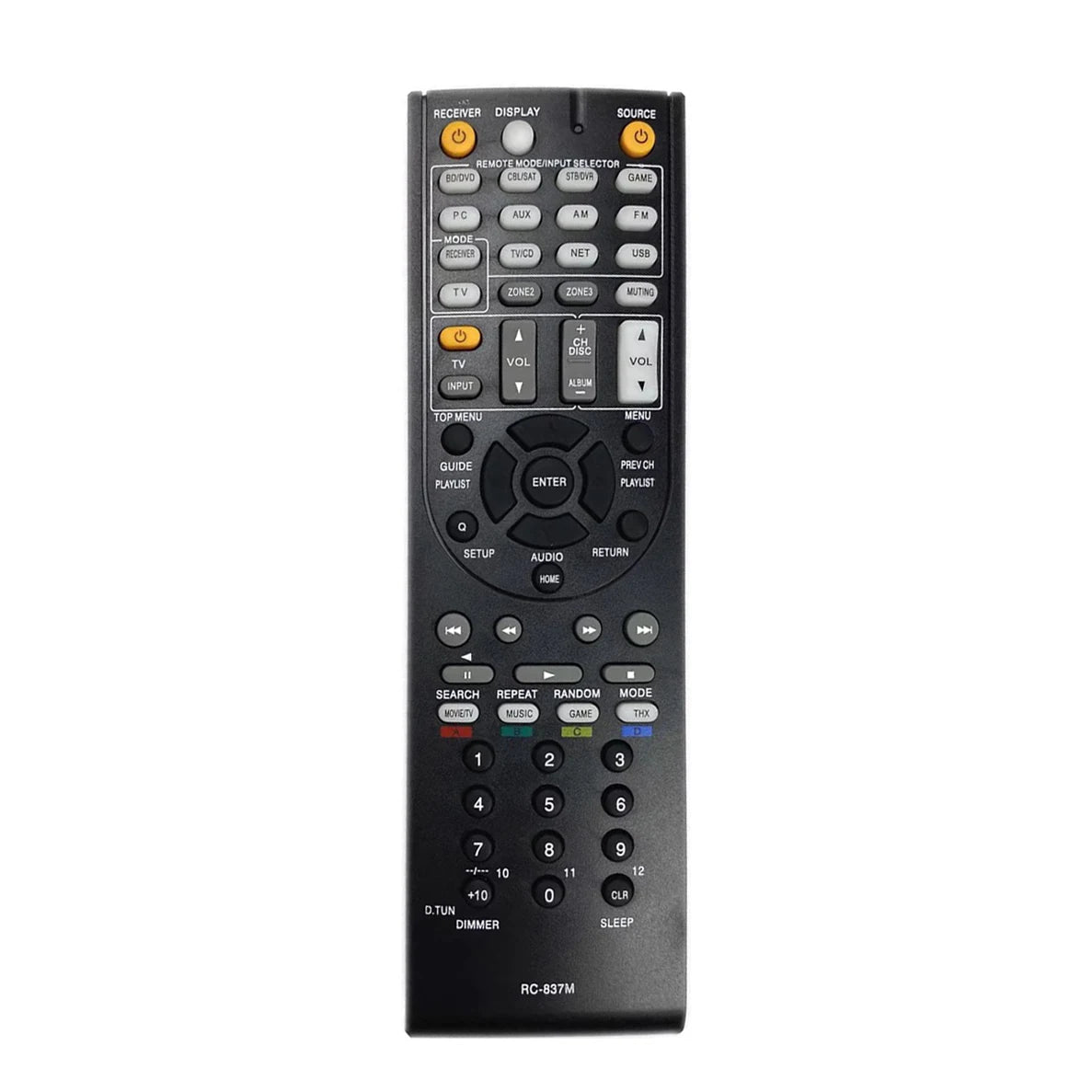 Onkyo RC-834M Replacement Remote Control for HT-S7500 HT-R758 HT-RC460 TX-NR515 TX-NR717 AV Receivers