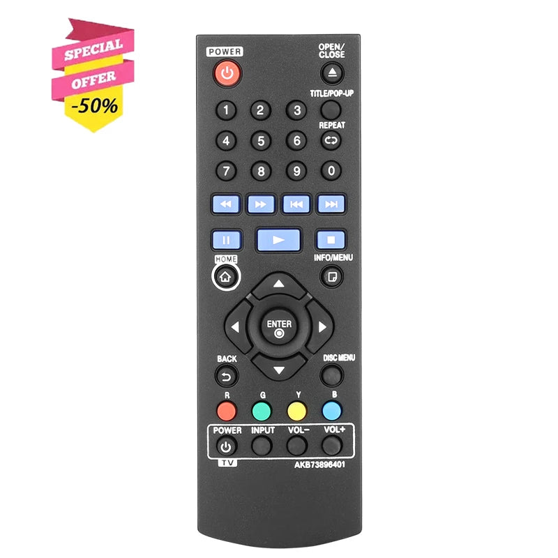 AKB73896401 Replacement Remote for BP250 BP350 BP335W BD640 BP135 BP240 BP300 LG Blu-ray DVD Player
