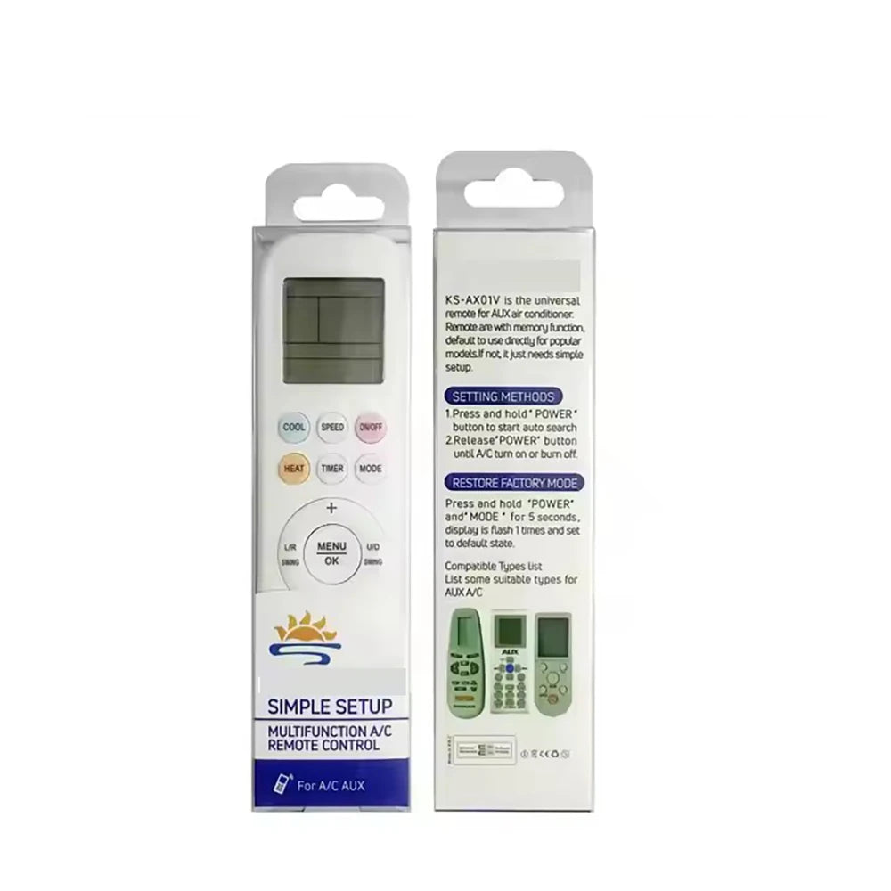 AUX YKR Series Replacement Remote Control for Split Air Conditioner Systems