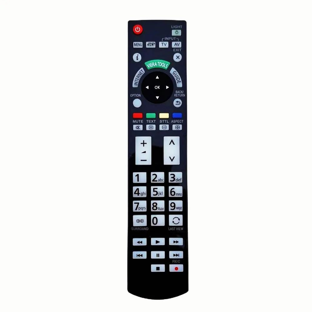 Replacement Remote Control for Panasonic Plasma HDTV Models Compatible with N2QAYB Series Remotes