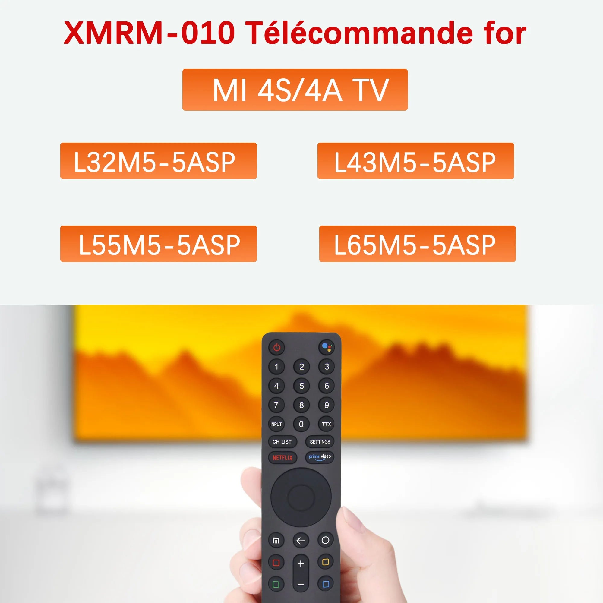 Bluetooth Voice Remote Control Replacement for Smart TVs with Google Voice Assistant XMRM-010 Compatible