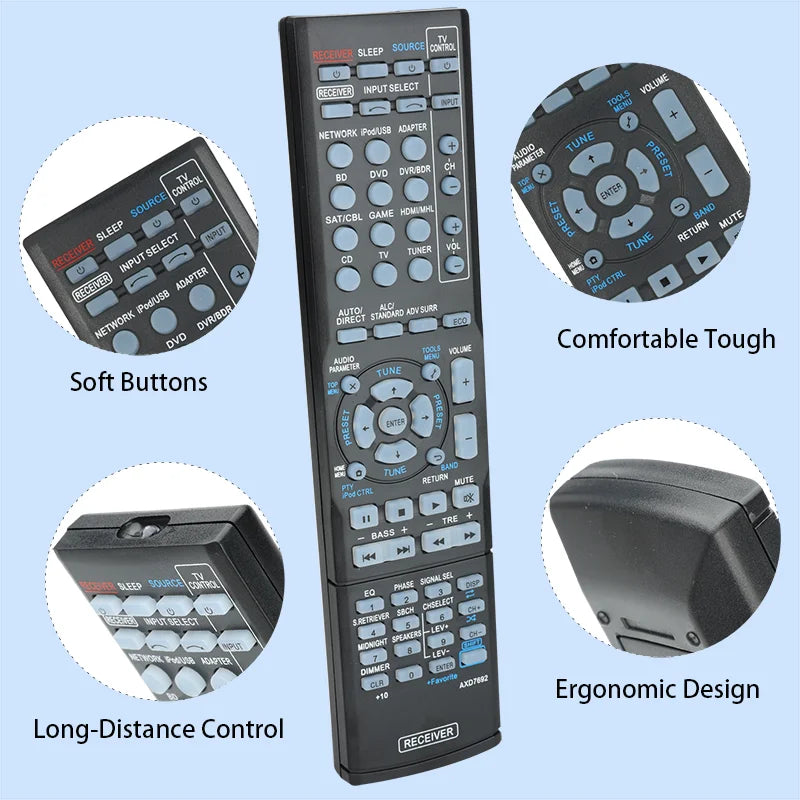 AXD7692 Replacement Remote for VSX-43 VSX-528 VSX-823 VSX-828 VSX-5231 Pioneer AV Receiver