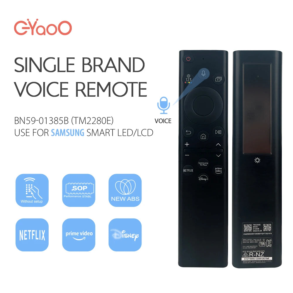 BN59-01385B Solar Voice Remote Control for Samsung Neo QLED Crystal UHD Smart TV