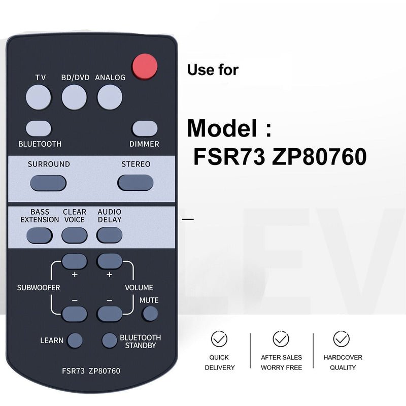 FSR73 ZP80760 Remote Fit for Yamaha Bluetooth Sound Bar Home Theater System ATS-1050 SRT-700 YAS-105