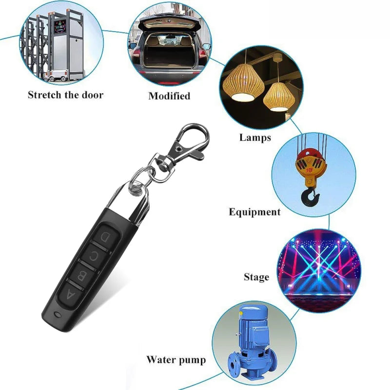 433MHz RF Remote Control Duplicator – 4-Key Wireless Copy for Garage & Gate Safety Systems