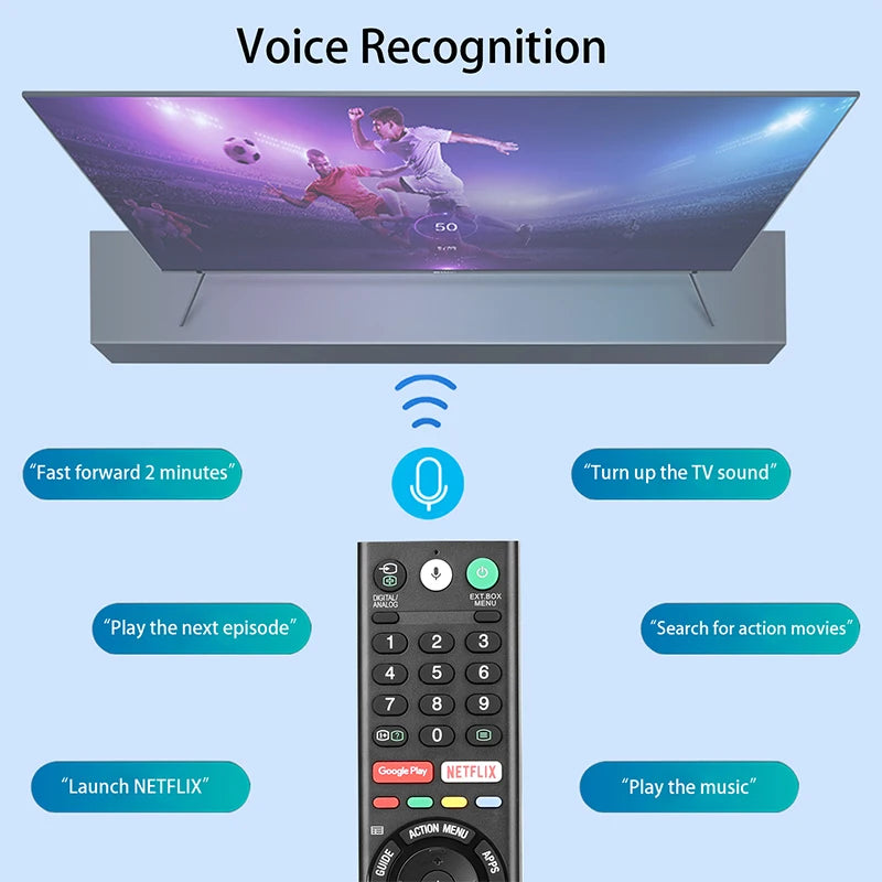 RMF-TX310P Voice Remote for Sony TV KD-55A8G, KD-65A8G, KD-55A9F, KD-65A9F, KD-75Z9F, KD-43X8000G