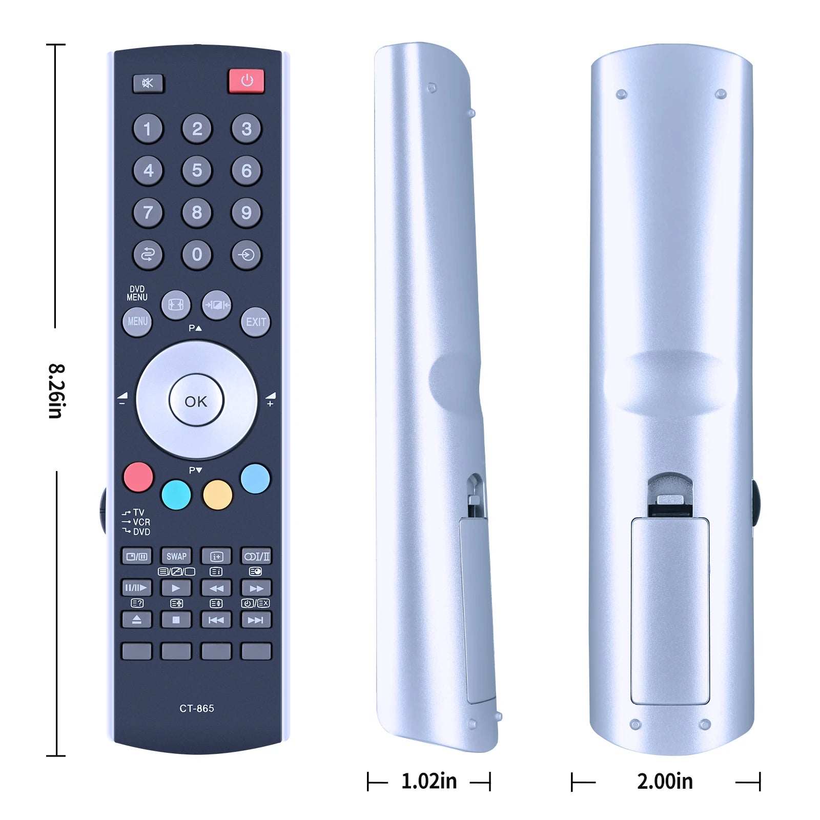 Replacement Remote Control CT-865 for Toshiba TVs 20WL56B 23WL56B 32WL66Z 37WL66Z and Compatible Models
