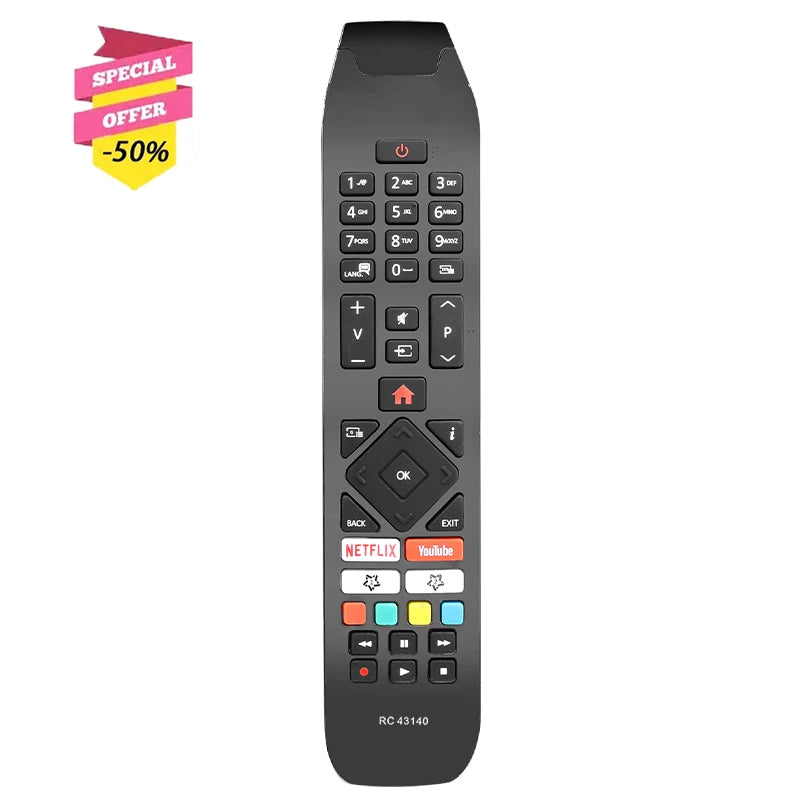 RC43140 Replacement Remote for 24HE2000 32HE4000 40HE4000 43HK6000 49HK6500 55HL8000 Hitachi TV