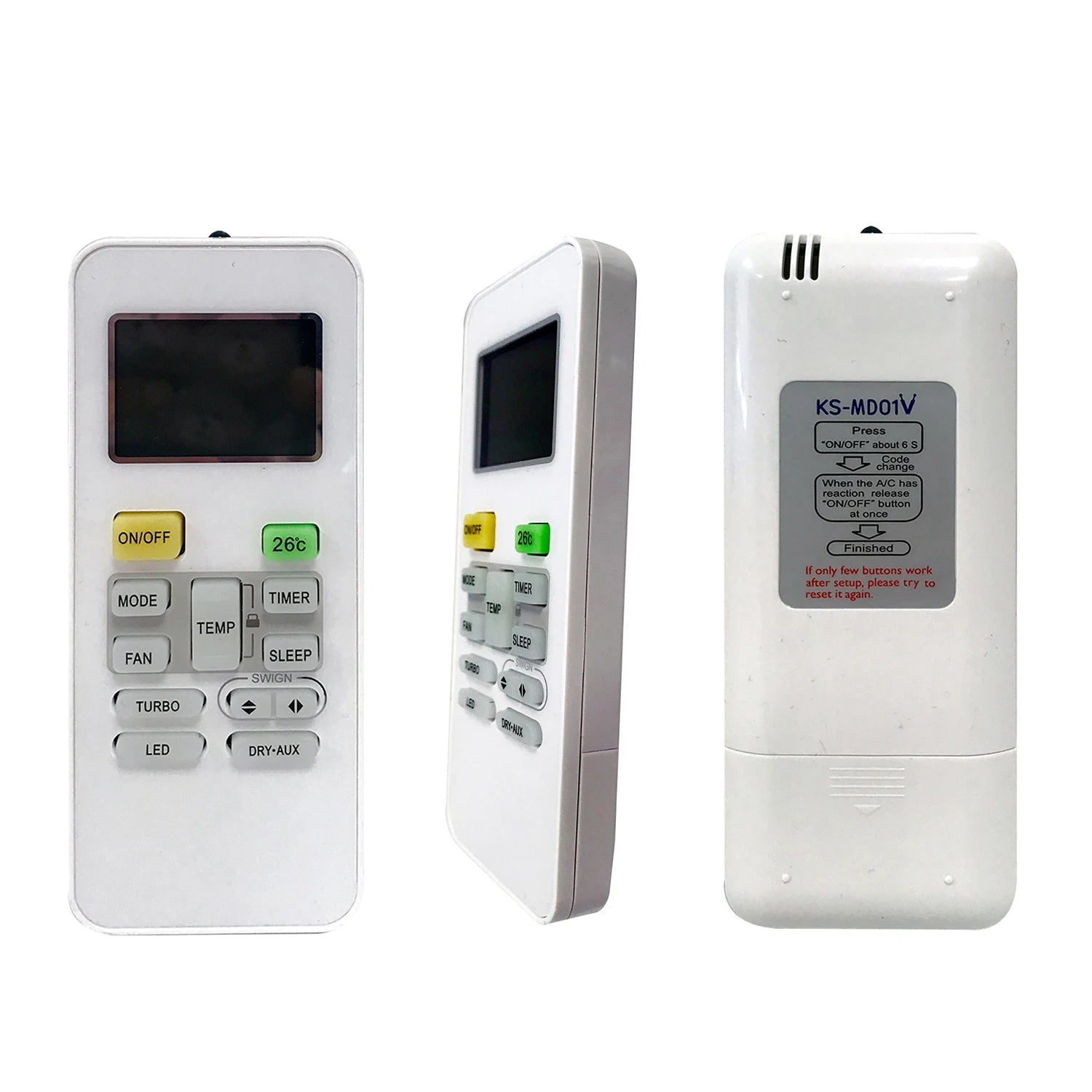 Midea RG52 Series Replacement Remote Control for Split Air Conditioner Systems