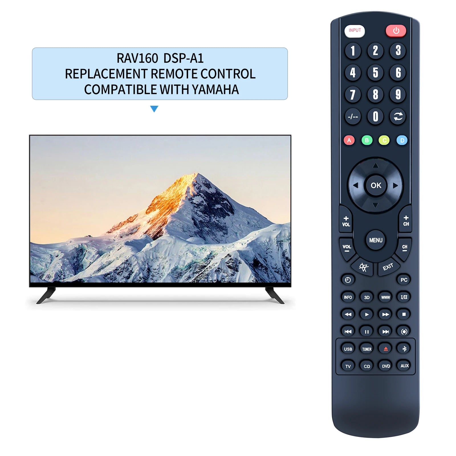 RAV160 Replacement Remote Control for Yamaha DSP-A1 & DSP-A2 Amplifiers