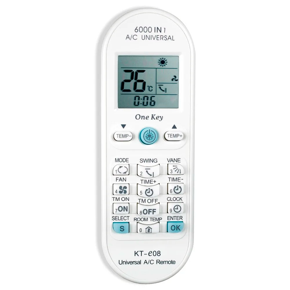 KT-e08 6000-in-1 Universal Air Conditioner Remote Control for Toshiba Panasonic Sanyo Fujitsu A/C