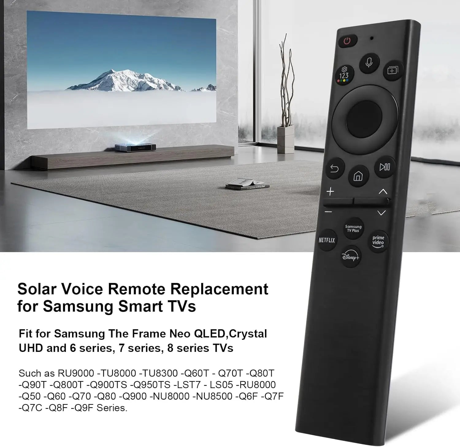 BN59-01385A Solar Voice Remote Control for Samsung QLED Crystal UHD Smart TV