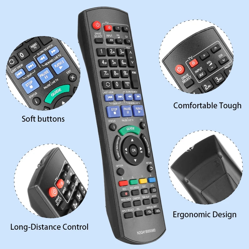 N2QAYB000980 Remote Control for Panasonic DVD Recorder DMR-XW440 DMR-XW440GL DMR-XW440GLK