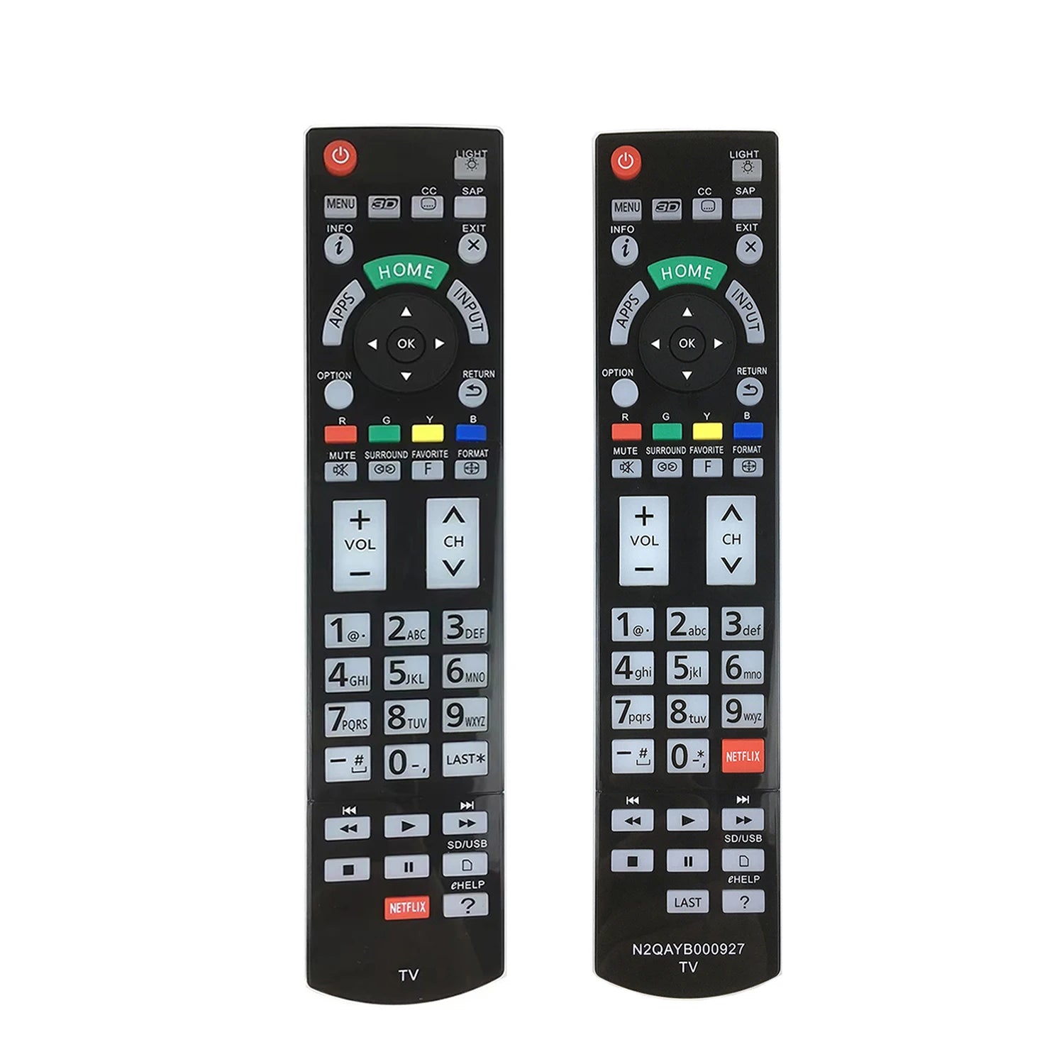 Panasonic N2QAYB000862 Replacement Remote Control for TC-P55VT60 TC-P60VT60 TVs N2QAYB000927