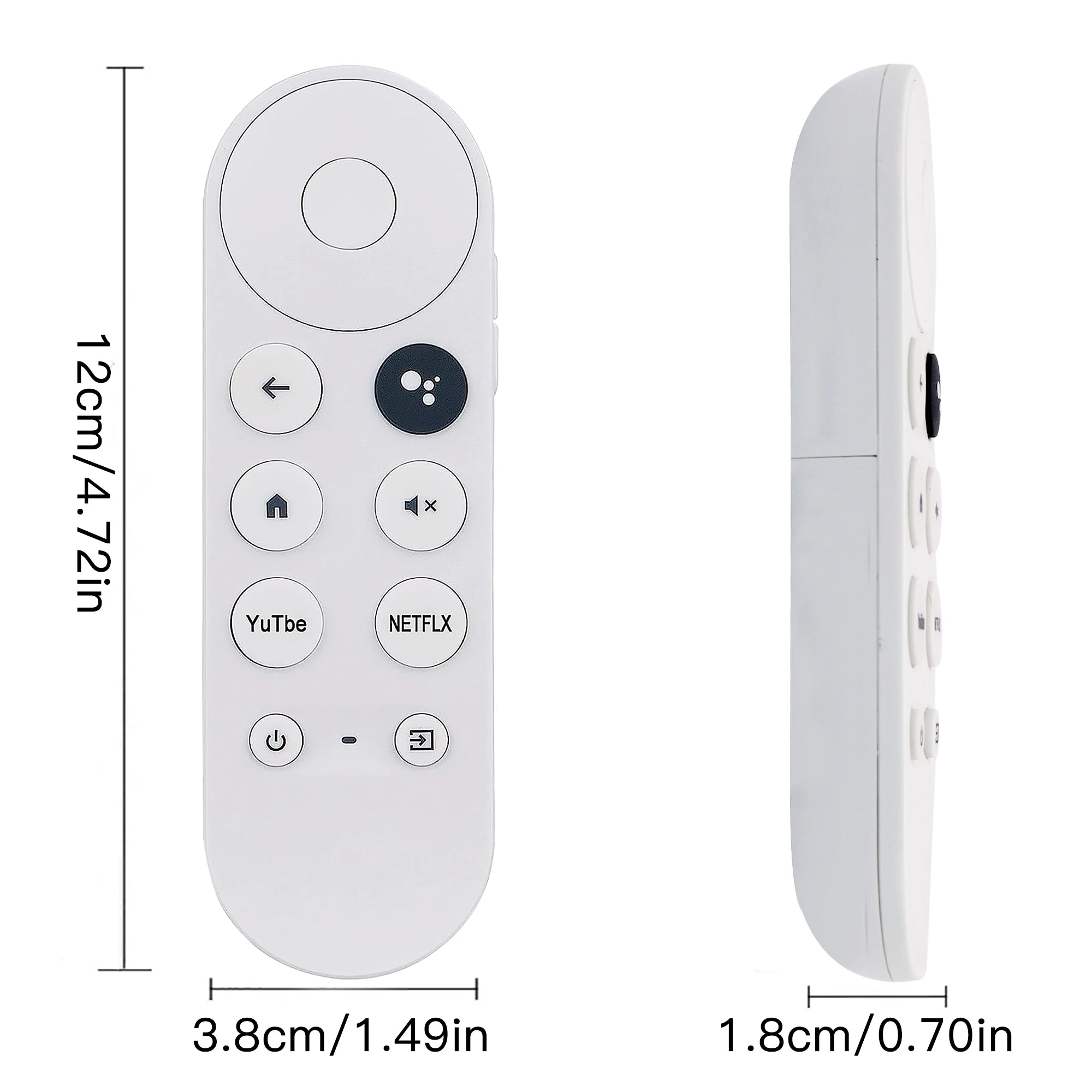 Voice Remote Control for Chromecast 4K Streaming Player Bluetooth Replacement with Voice Search Support