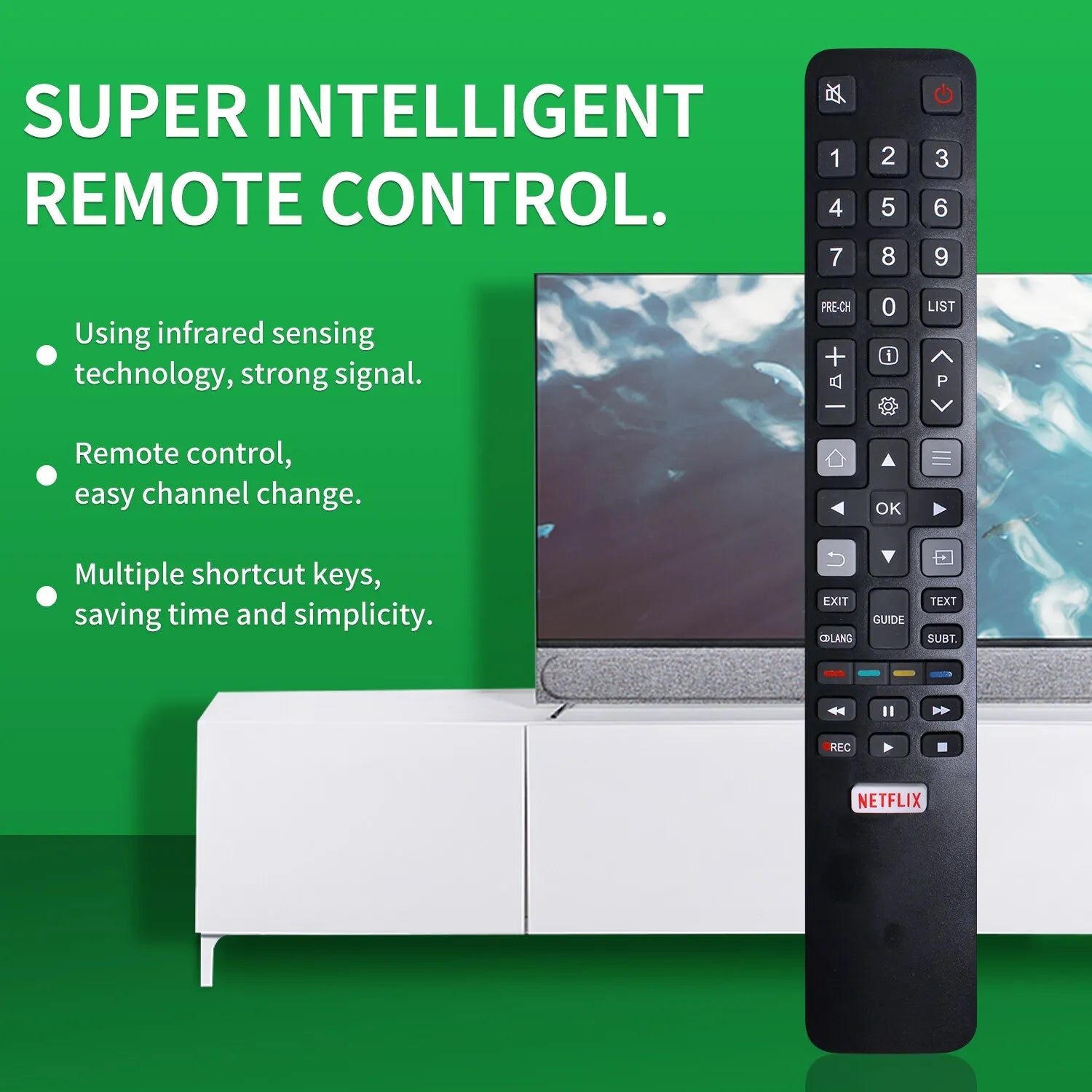 RC802N YAI2 Replace Remote Control for TCL Smart TV Models 32S6000S, 43S6500FS, 43DP640
