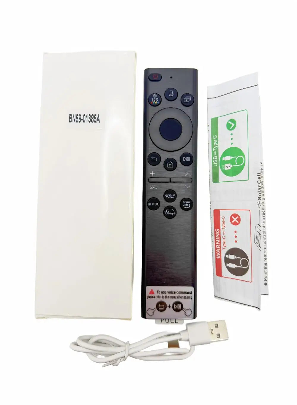 BN59-01385A Solar Voice Remote Control for Samsung QLED Crystal UHD Smart TV