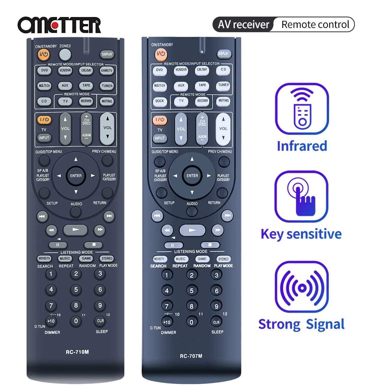 Onkyo RC-710M RC-707M Remote Control for AV Receivers TX-SR606 HT-S7100 HT-R560