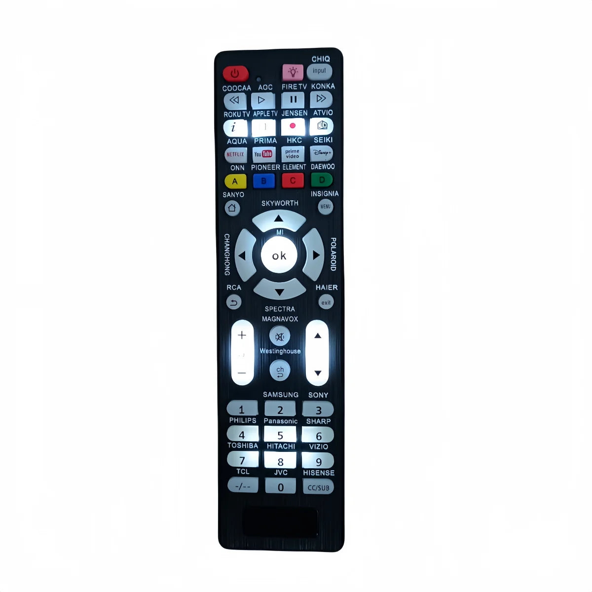 Universal Remote Control Compatible with Smart and Standard Television Models from Leading TV Brands