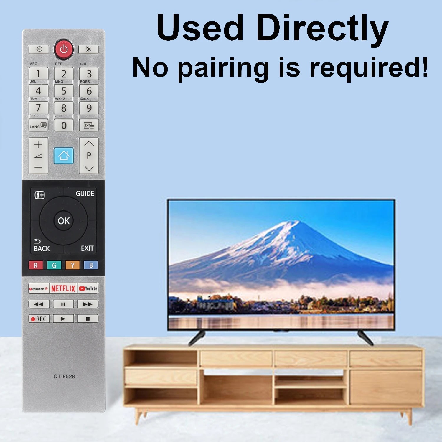 CT-8528 CT8528 Replacement Remote Control for Toshiba 24D2863DB 24D3863DB TV Netflix YouTube Rakuten