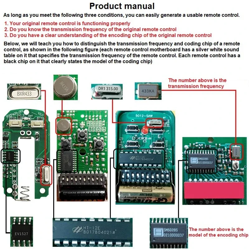 433MHz Gate & Garage Door Remote Control Duplicator – Rolling & Fixed Code Clone Transmitter