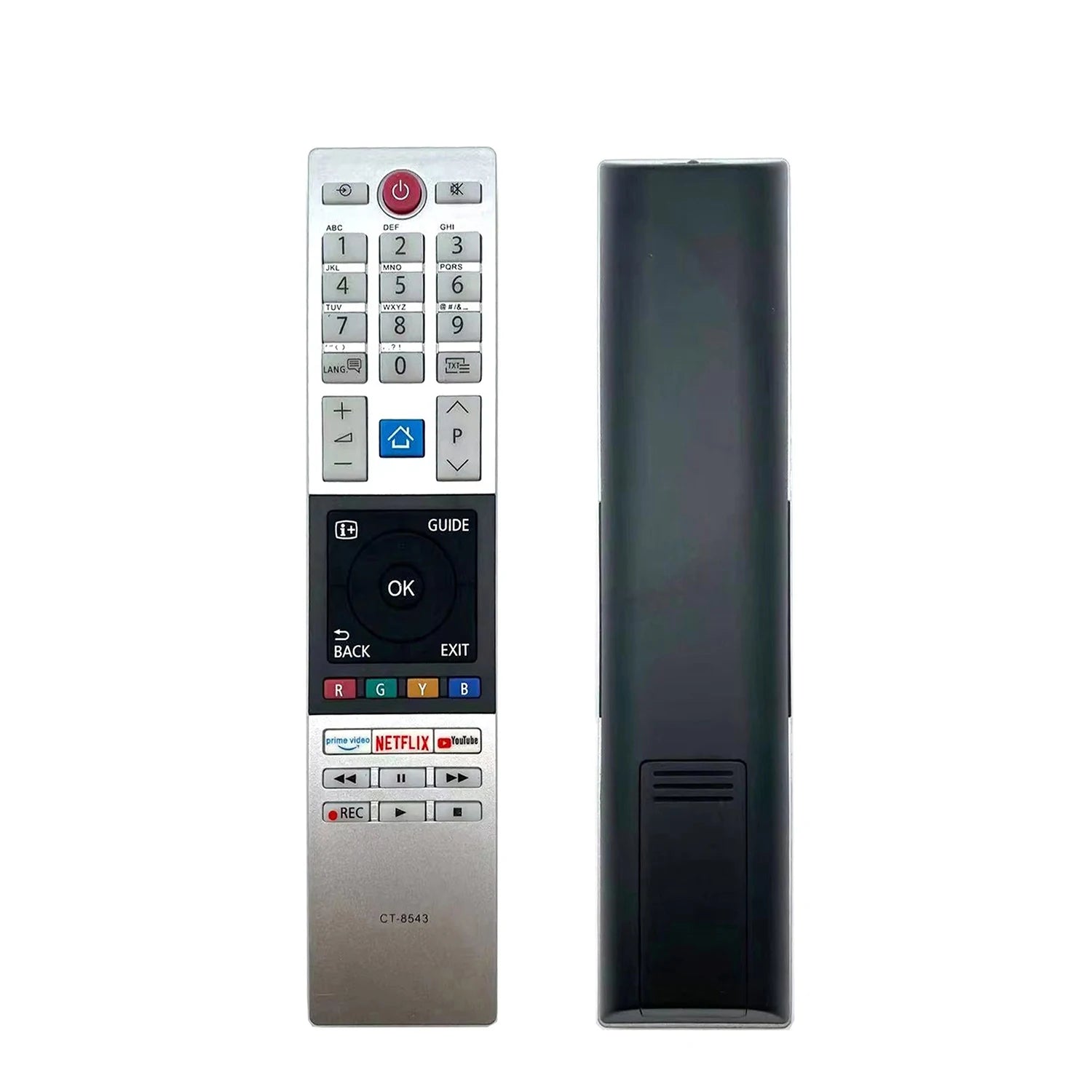 Toshiba CT-8543 Replacement Remote Control for 32W, 32L, 40L, 43V and 49 Series Smart Televisions
