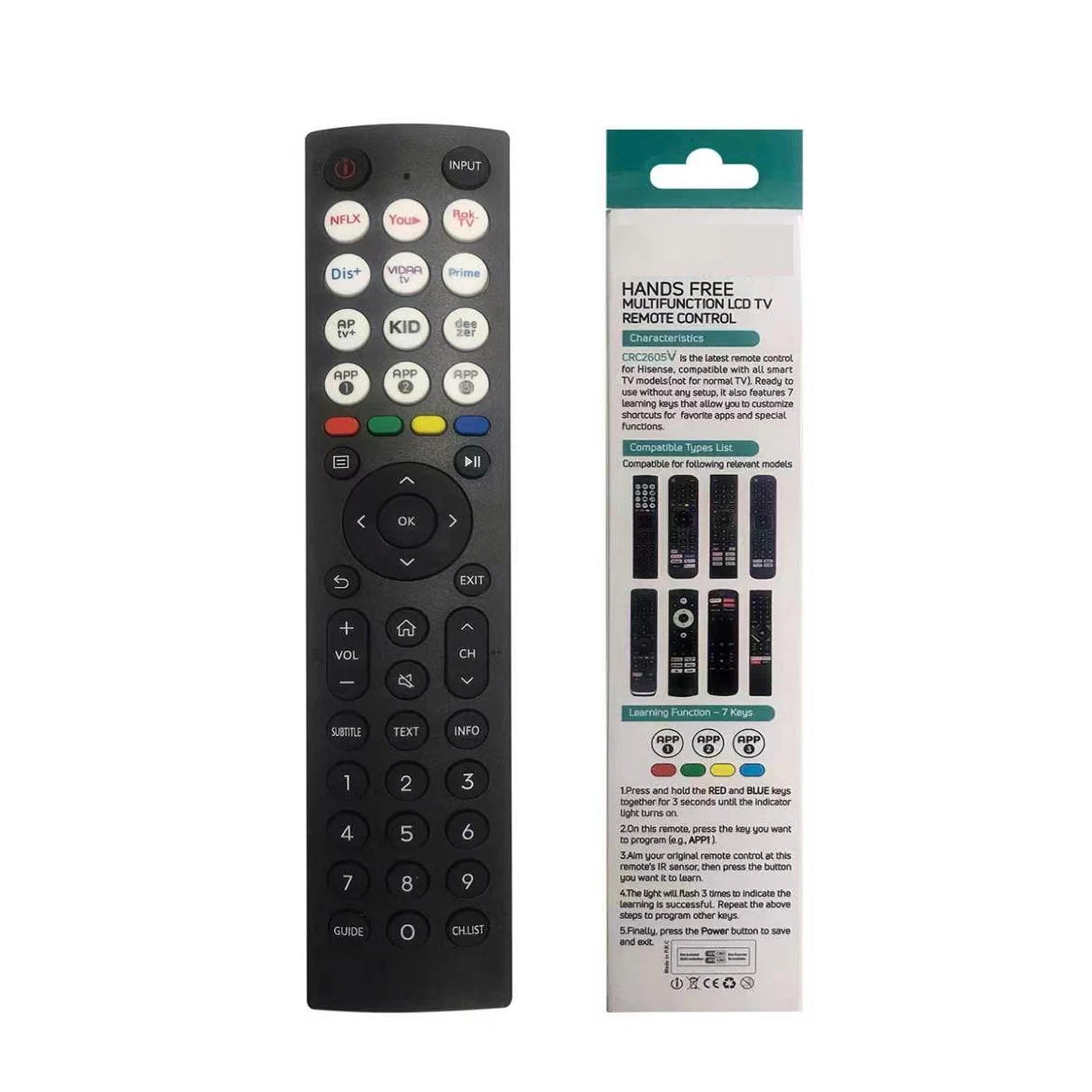 Hisense ERF2S36H Replacement Remote Control for Smart Televisions