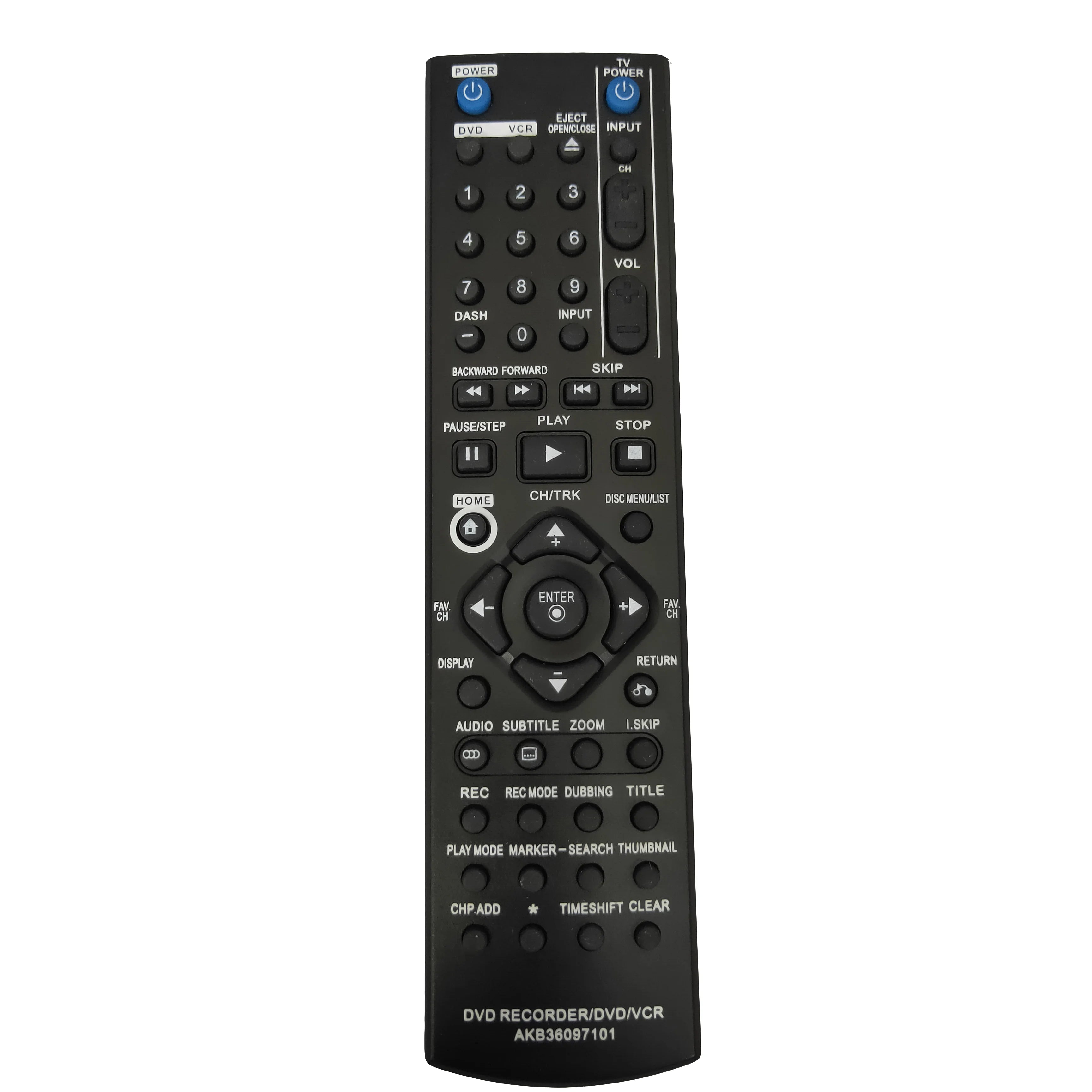 AKB36097101 Replacement Remote Control for RC897T RC397HM DVD Recorder VCR Player