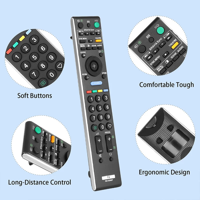 RM-GD007 Replacement Remote for KDL-20S4000 KDL-32W5500 KDL-40W4000 KDL-46W5500 Sony BRAVIA TV
