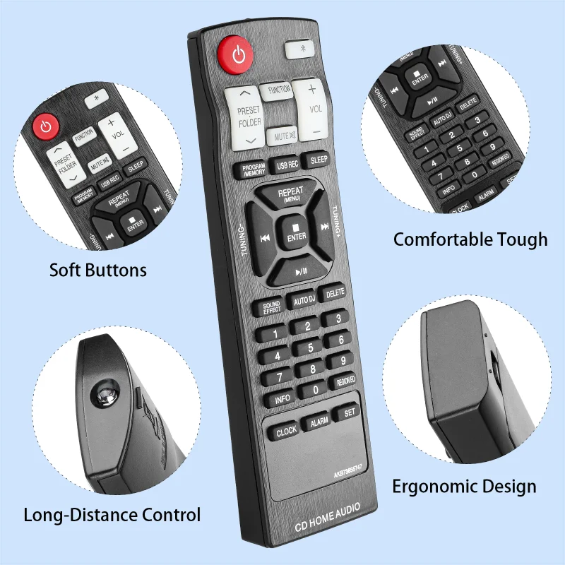AKB73655747 Replacement Remote for AKB73655741 AKB73655745 AKB73655764 LG Mini Hi-Fi System