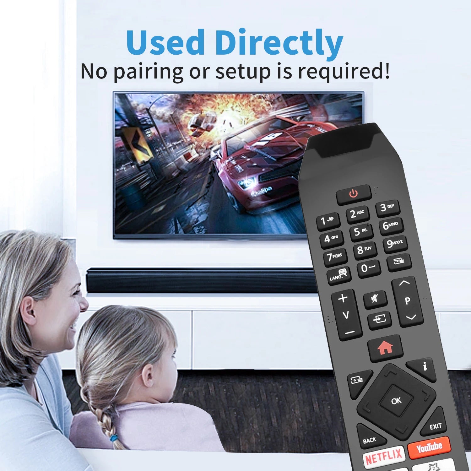 RC43140 Replacement Remote for 24HE2000 32HE4000 40HE4000 43HK6000 49HK6500 55HL8000 Hitachi TV