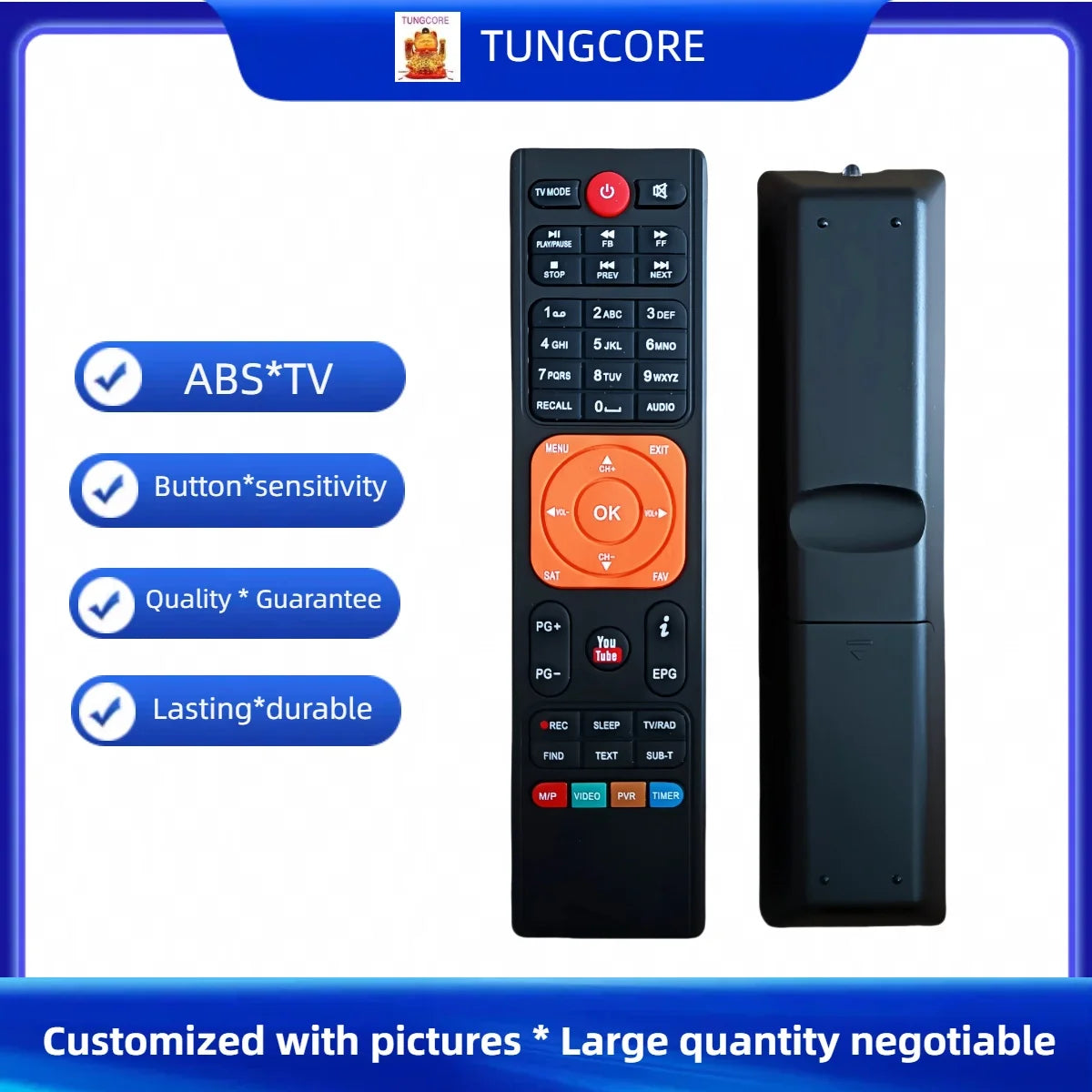Replacement Remote Control for GTMedia Satellite Receiver and Set-Top Box Models