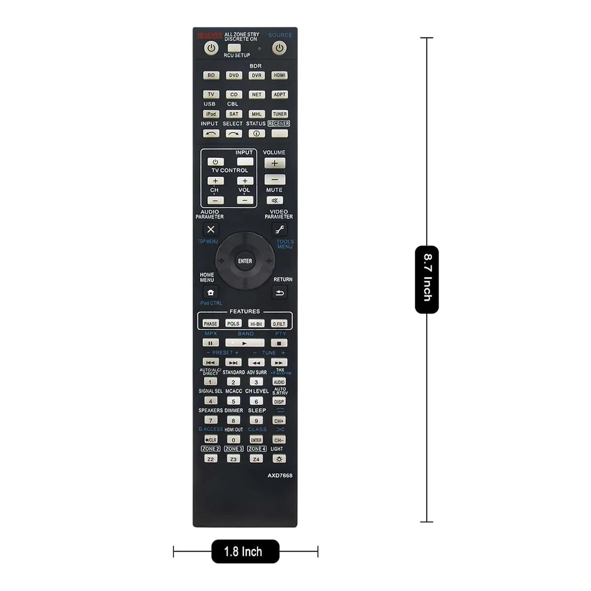 AXD7664 Remote Control for Pioneer VSX1027 VSX1027K VSX1122 VSX60 VSX1015TX Audio Receivers