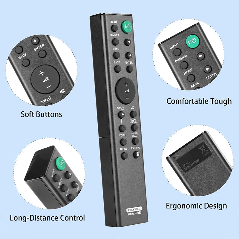 RMT-AH101U Replacement Remote for HT-CT380 HT-CT381 HT-CT780 SA-CT380 SA-CT780 Sony Soundbar