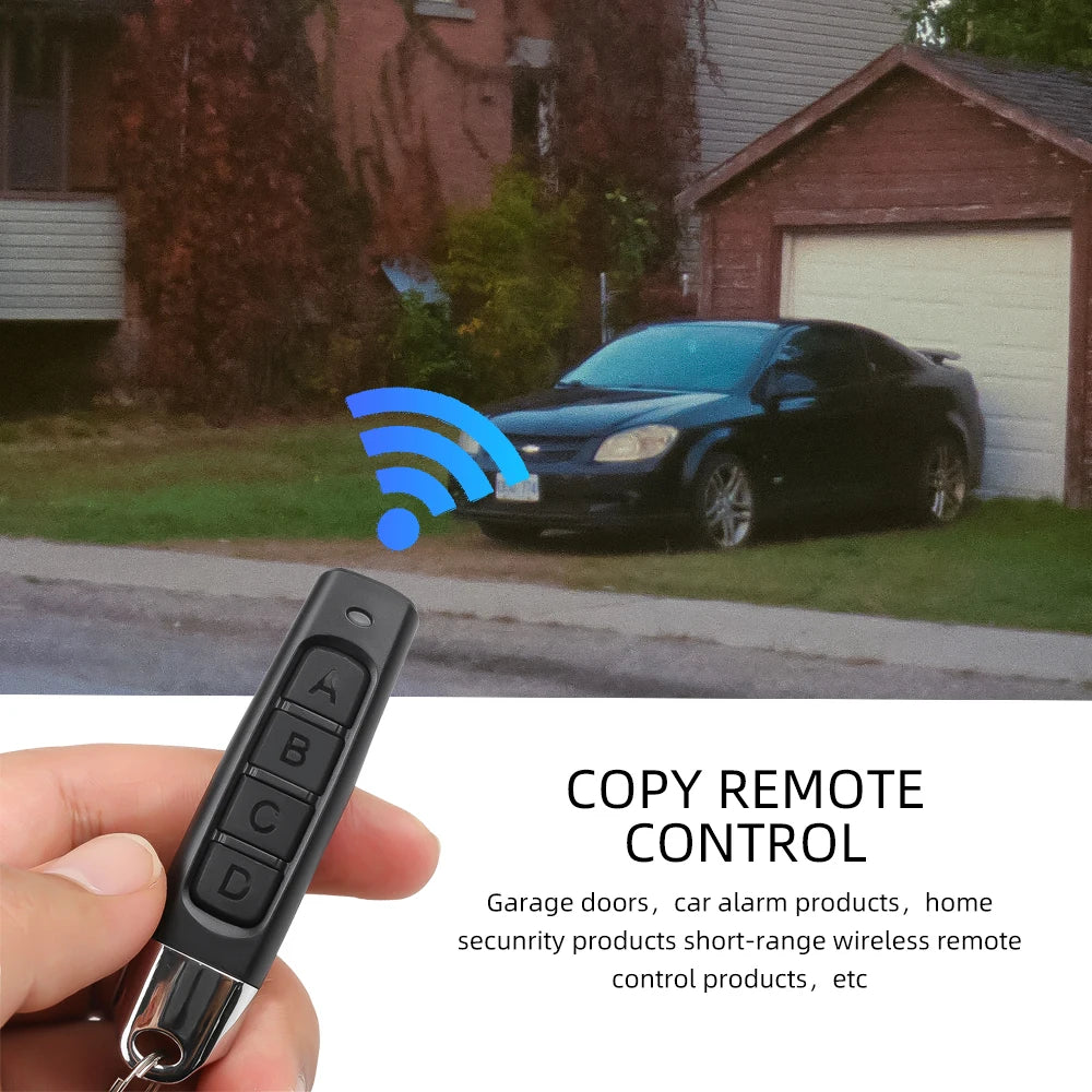 433MHz RF Remote Control Duplicator – 4-Key Wireless Copy for Garage & Gate Safety Systems