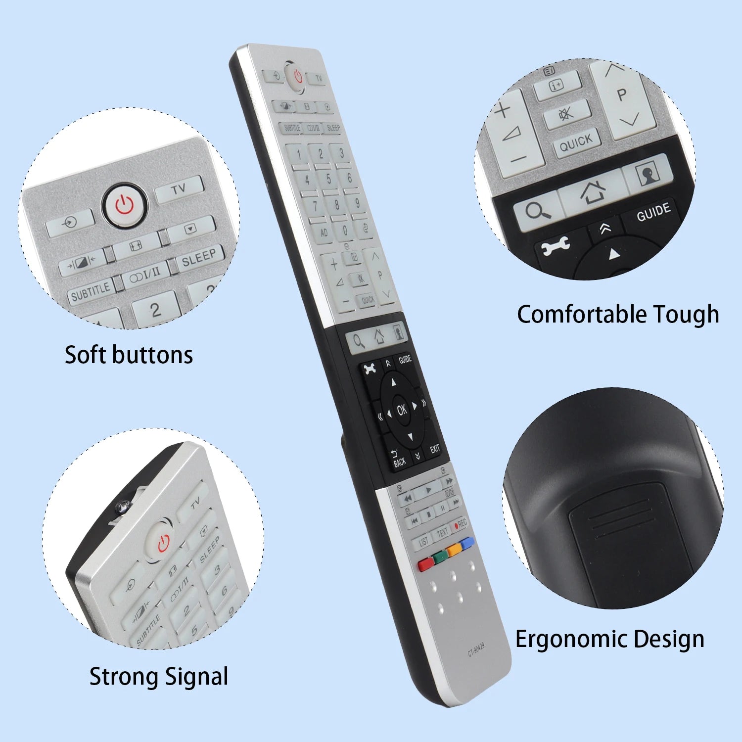 CT-90429 CT90429 Replacement Remote for CT90430 CT90427 CT90428 Toshiba 4K Ultra HD TV