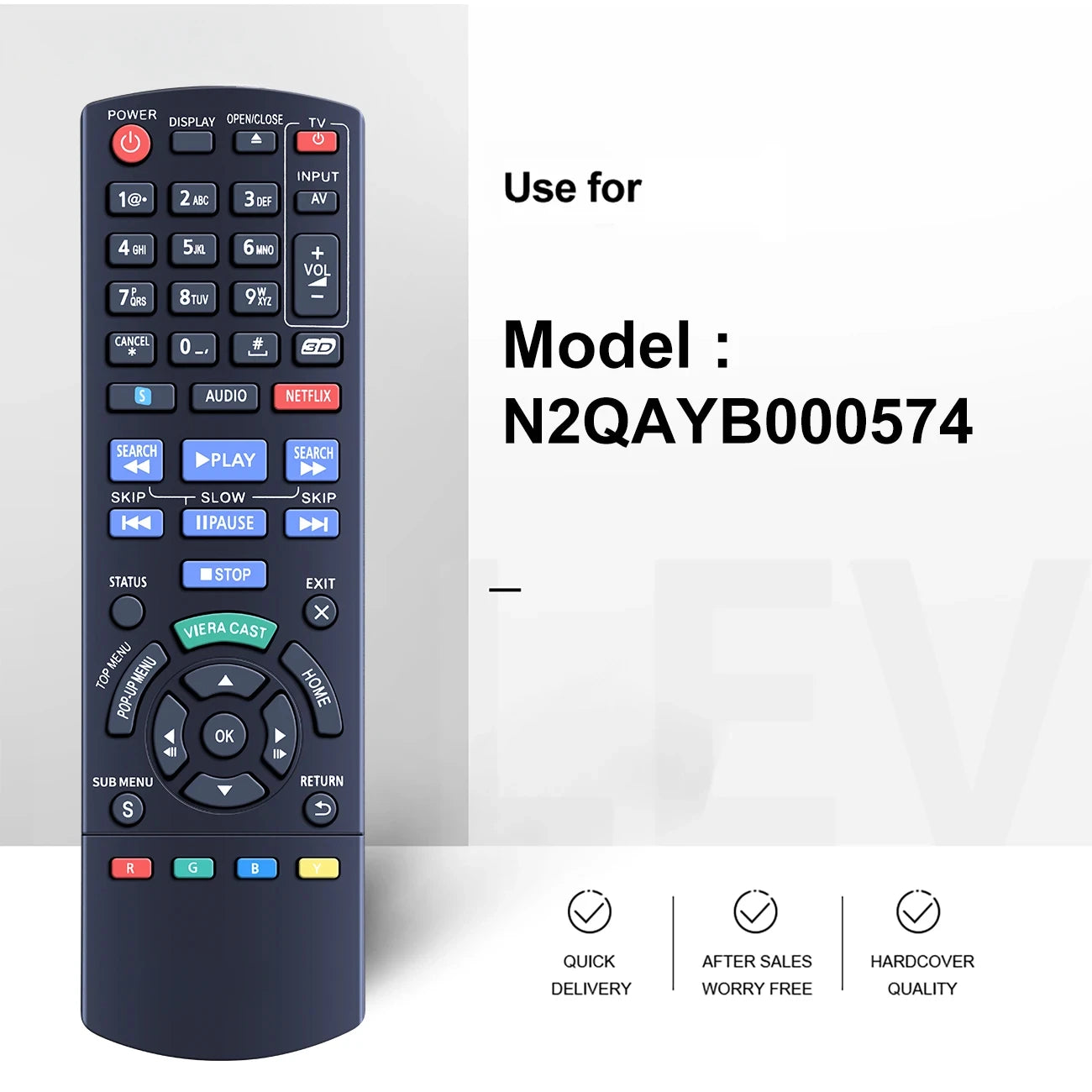 N2QAYB000574 Replacement Remote Control for DMP-BDT310 DMP-BDT210 DMP-BDT110 DMP-BDT215 Blu-ray Player